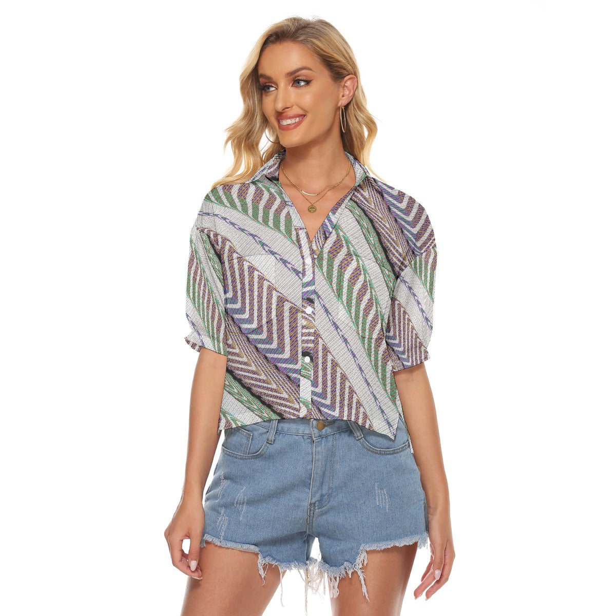 All-Over Print Women's V-neck Shirts