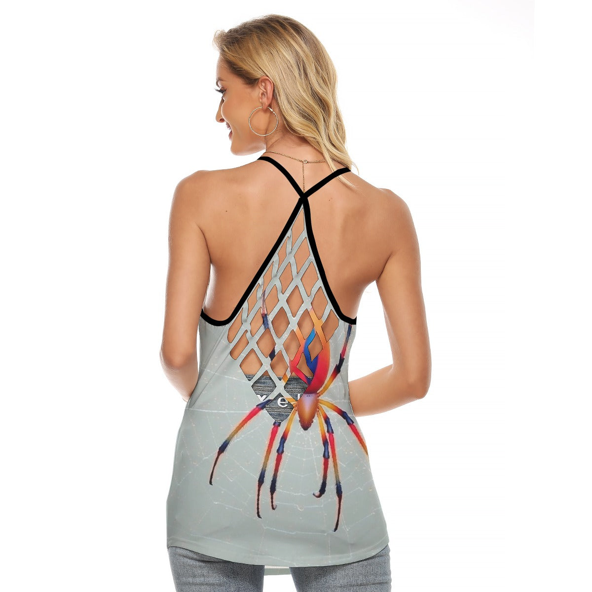 All-Over Print Women's Criss-Cross Open Back Tank Top