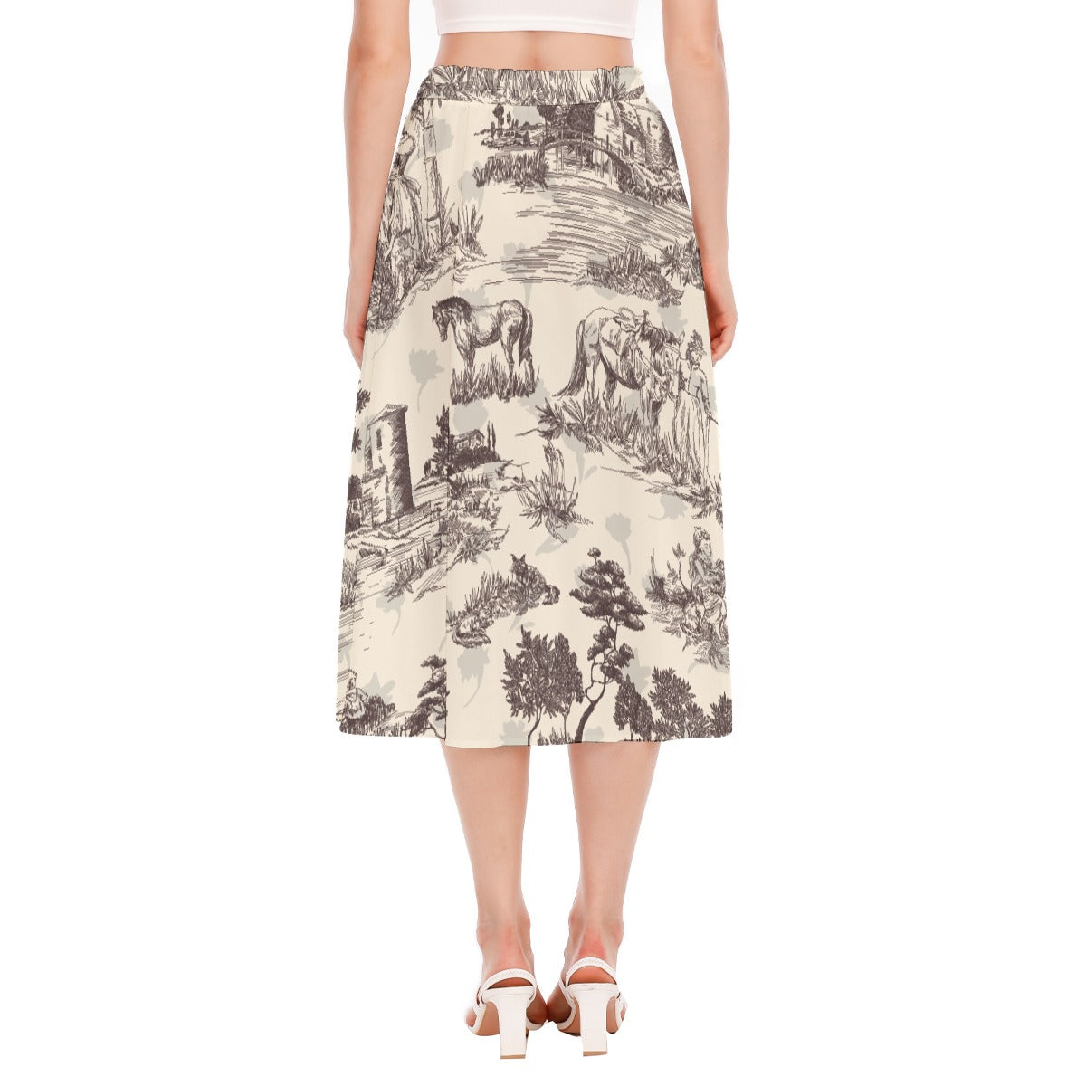 All-Over Print Women's Long Section Chiffon Skirt