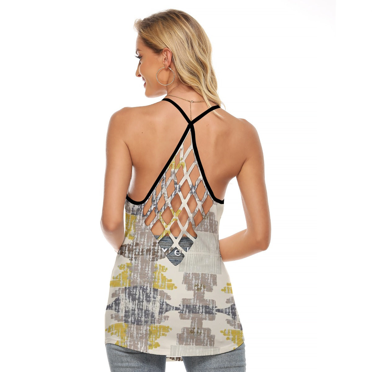 All-Over Print Women's Criss-Cross Open Back Tank Top