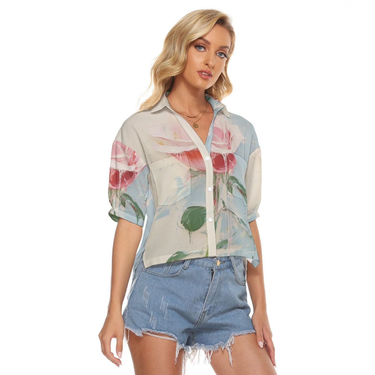 All-Over Print Women's V-neck Shirts