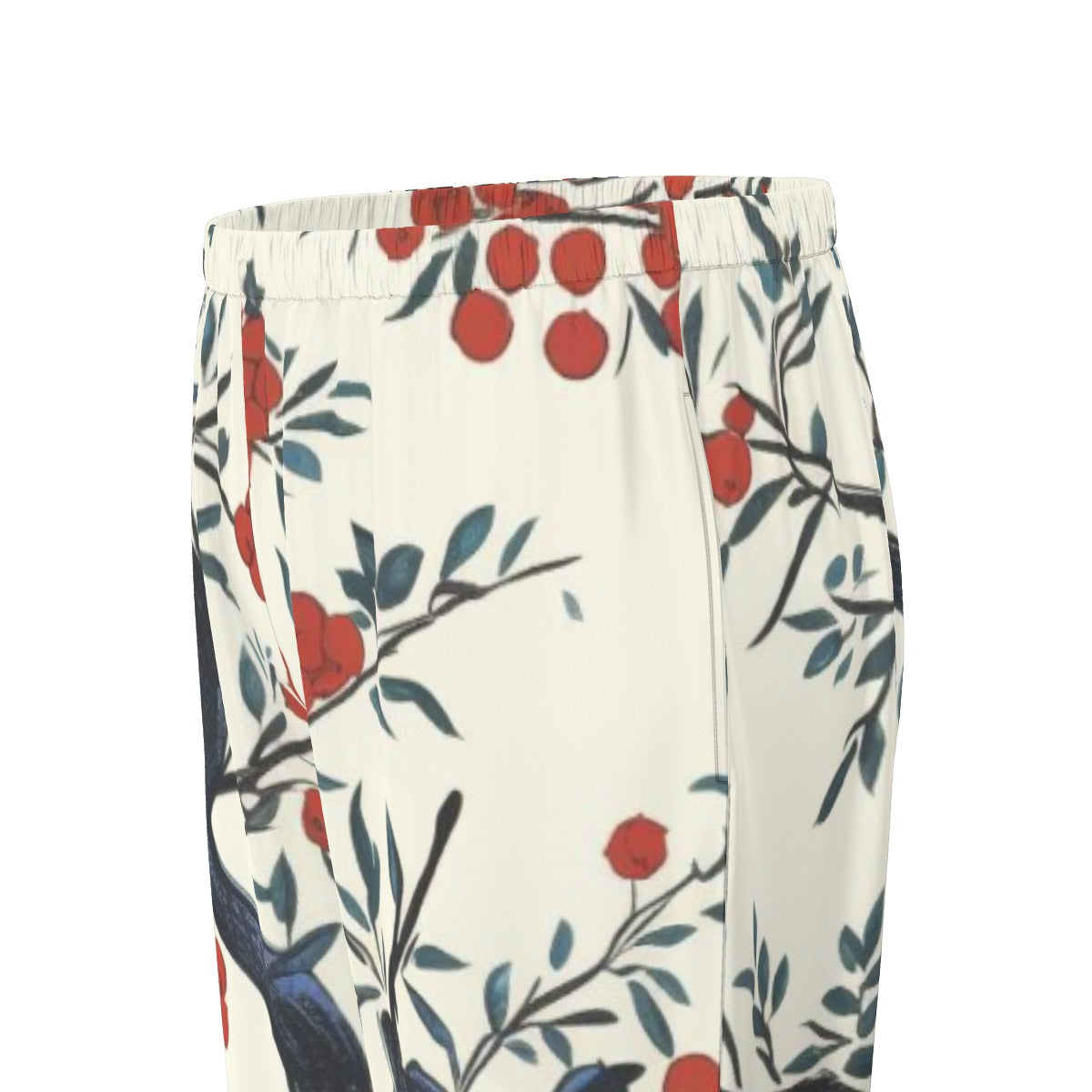 All-Over Print Women's Long Sleeve Pajama Set With Black Contrast Piping