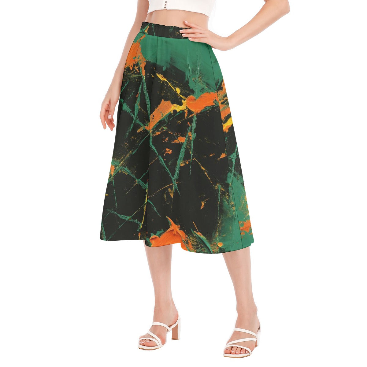 All-Over Print Women's Long Section Chiffon Skirt