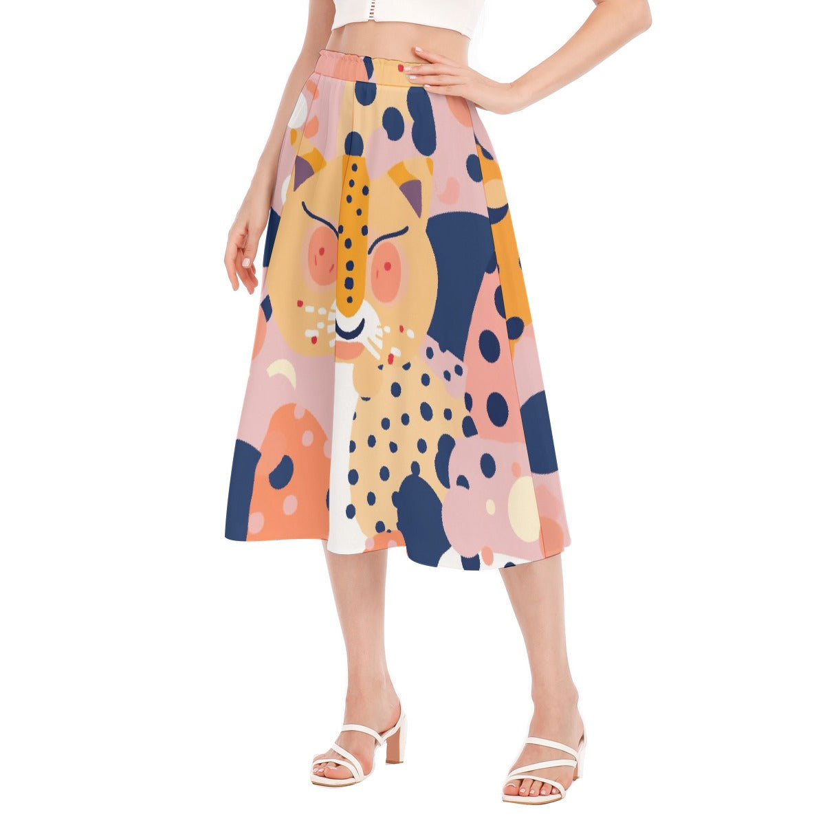 All-Over Print Women's Long Section Chiffon Skirt