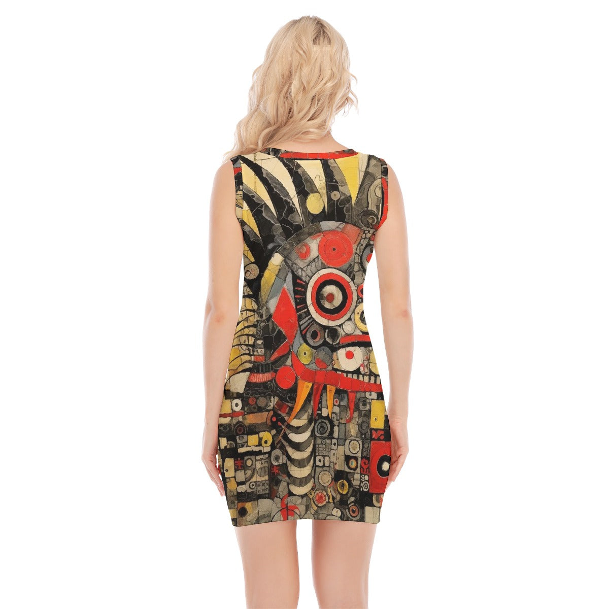 All-Over Print Women's O-neck Sleeveless Hip Skirt