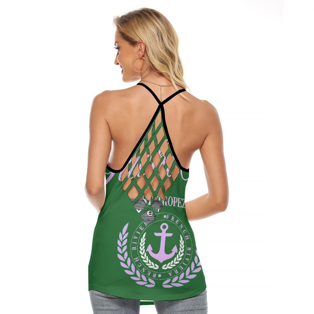 All-Over Print Women's Criss-Cross Open Back Tank Top
