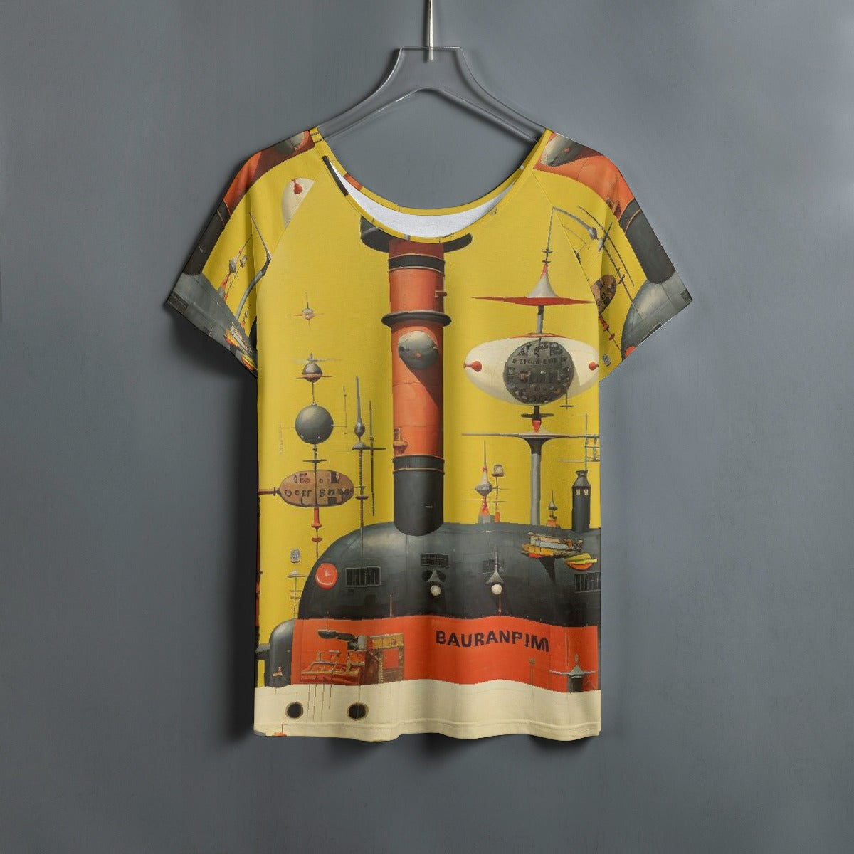 All-Over Print Women's Round Neck T-shirt With Raglan Sleeve
