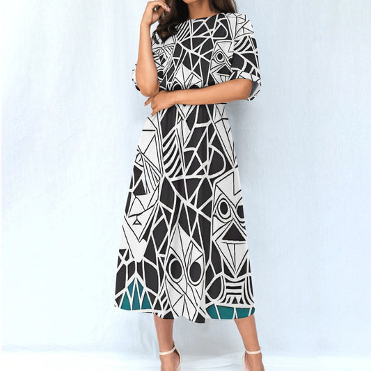 All-Over Print Women's Elastic Waist Dress