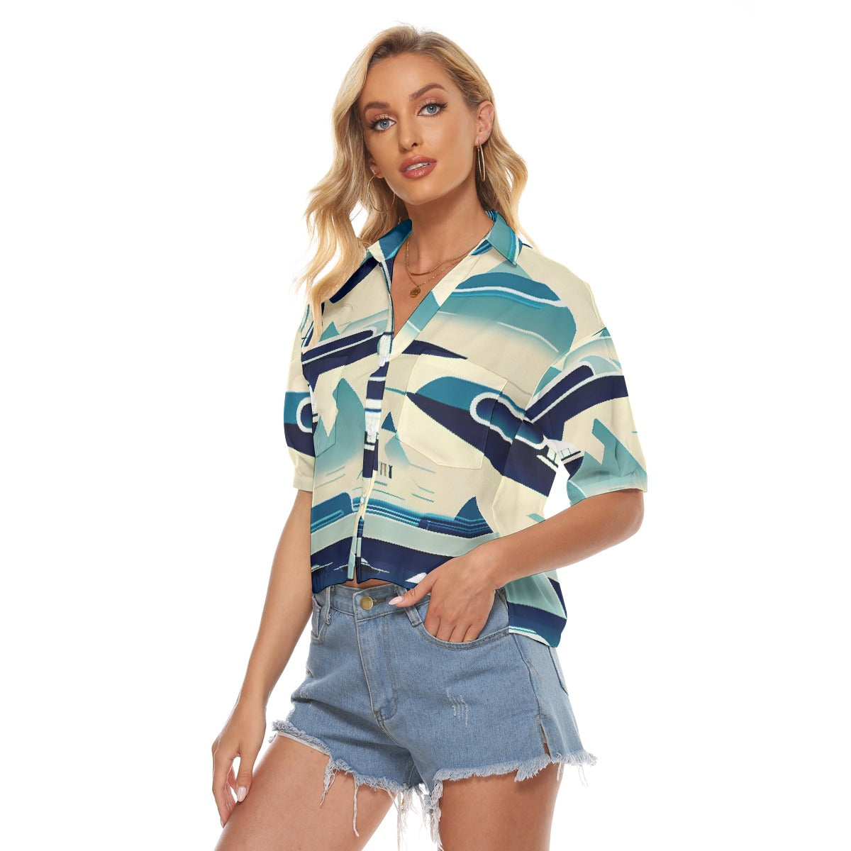 All-Over Print Women's V-neck Shirts