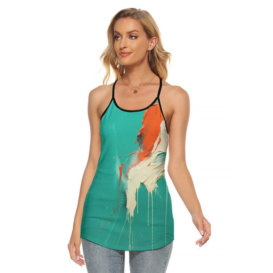 All-Over Print Women's Criss-Cross Open Back Tank Top