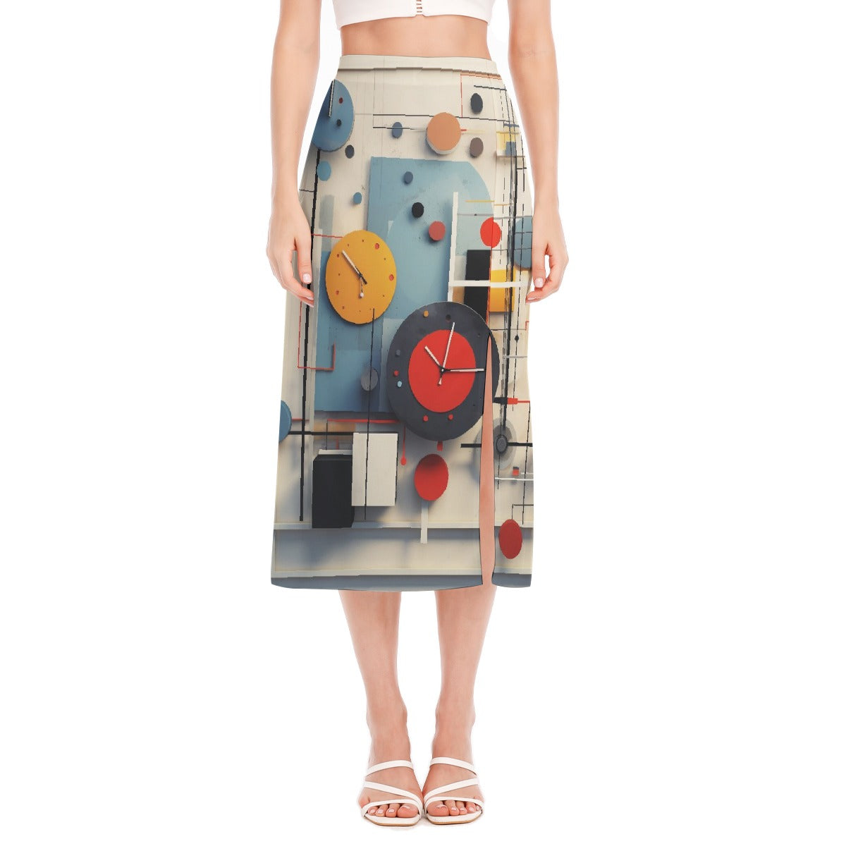 All-Over Print Women's High Slit Long Skirt