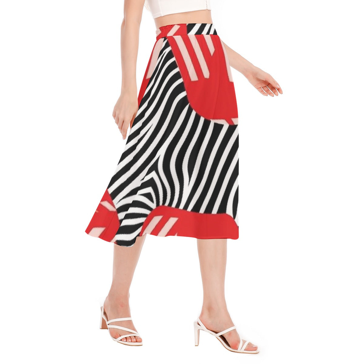 All-Over Print Women's Long Section Chiffon Skirt
