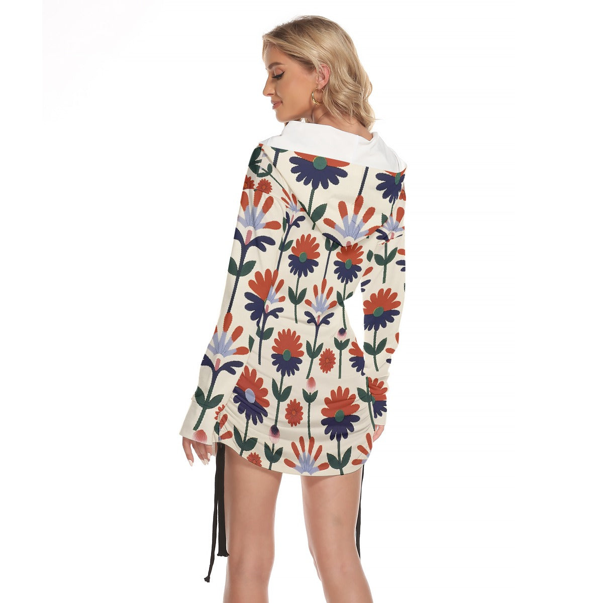 All-Over Print Women's One-shoulder Dress With Waist Shirring