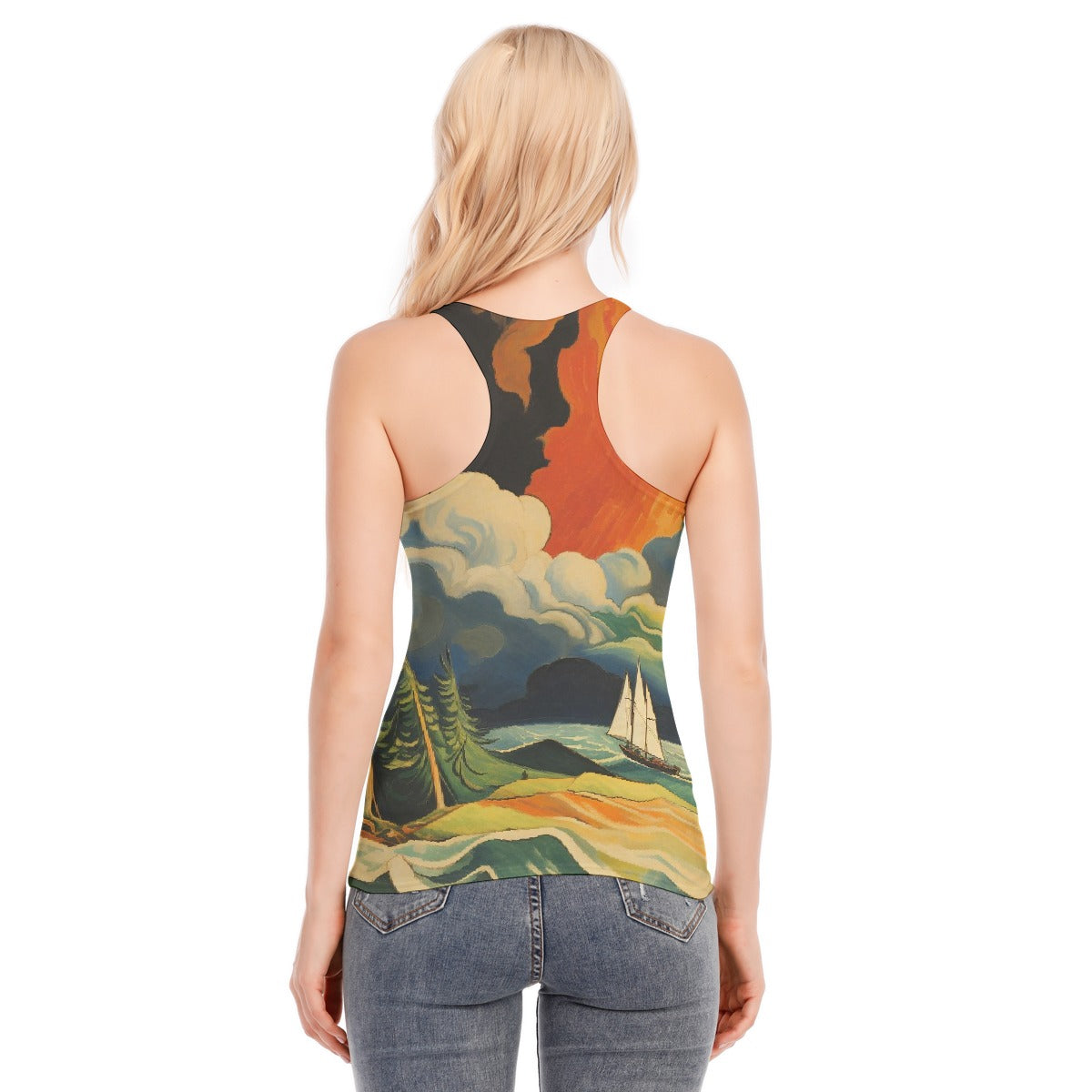 All-Over Print Women's Racer Vest | 190GSM Cotton