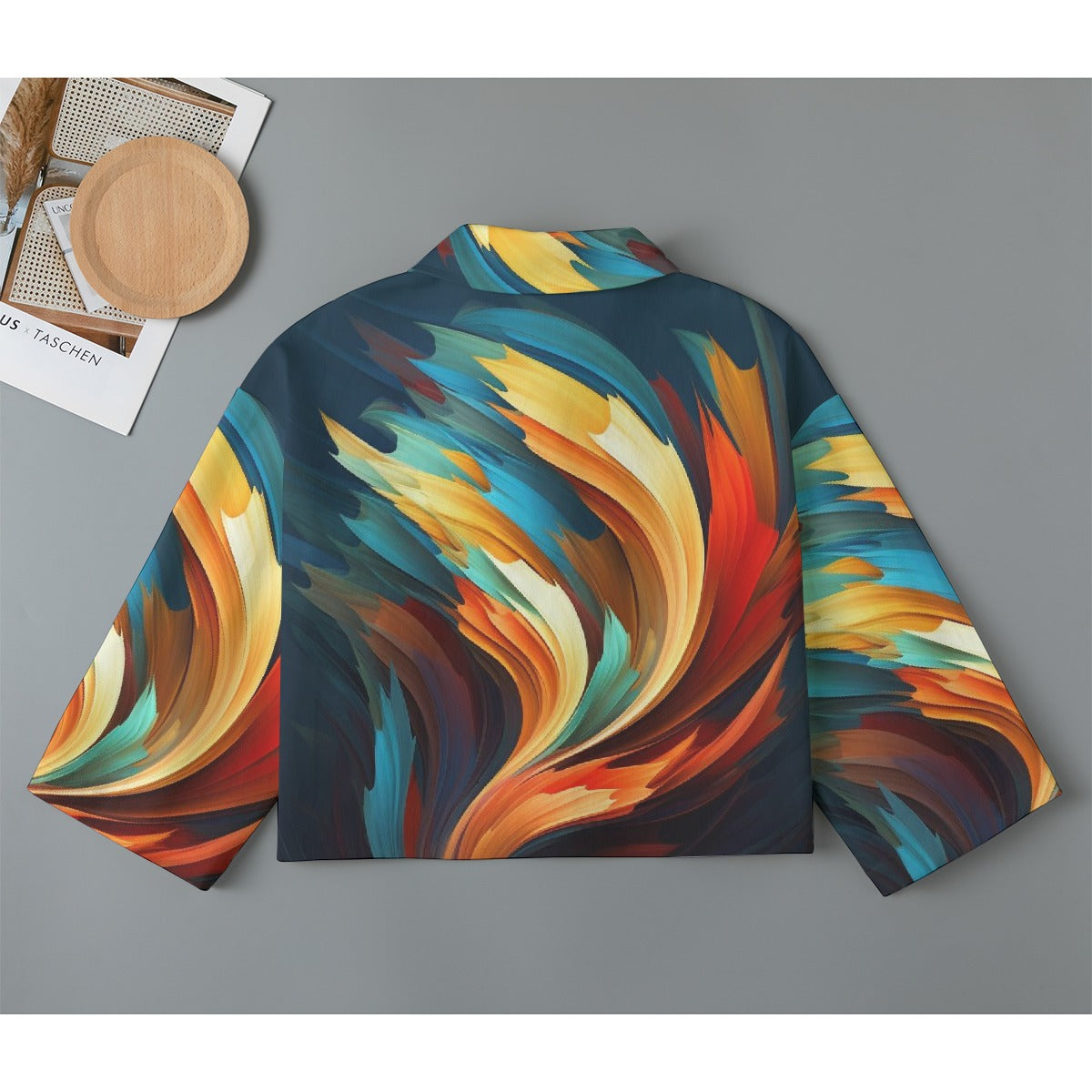 All-Over Print Women's Cropped Jacket | 245GSM Cotton