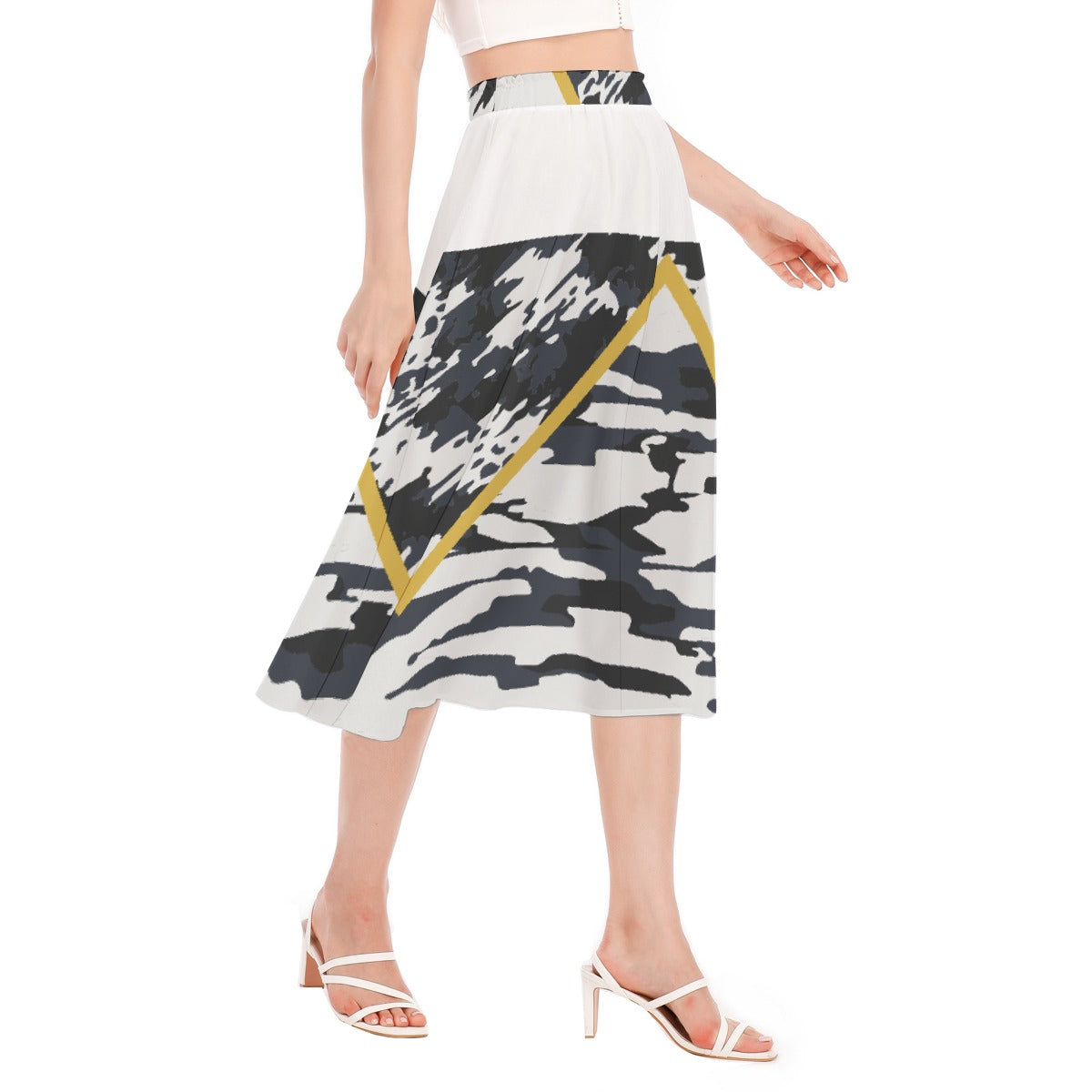 All-Over Print Women's Long Section Chiffon Skirt