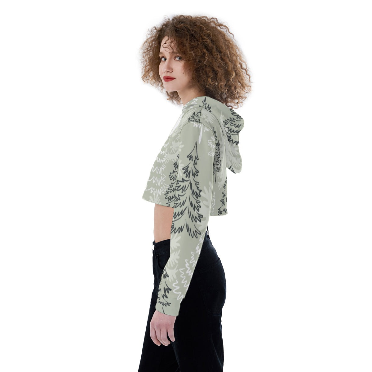 All-Over Print Women's Crop Top Hoodie