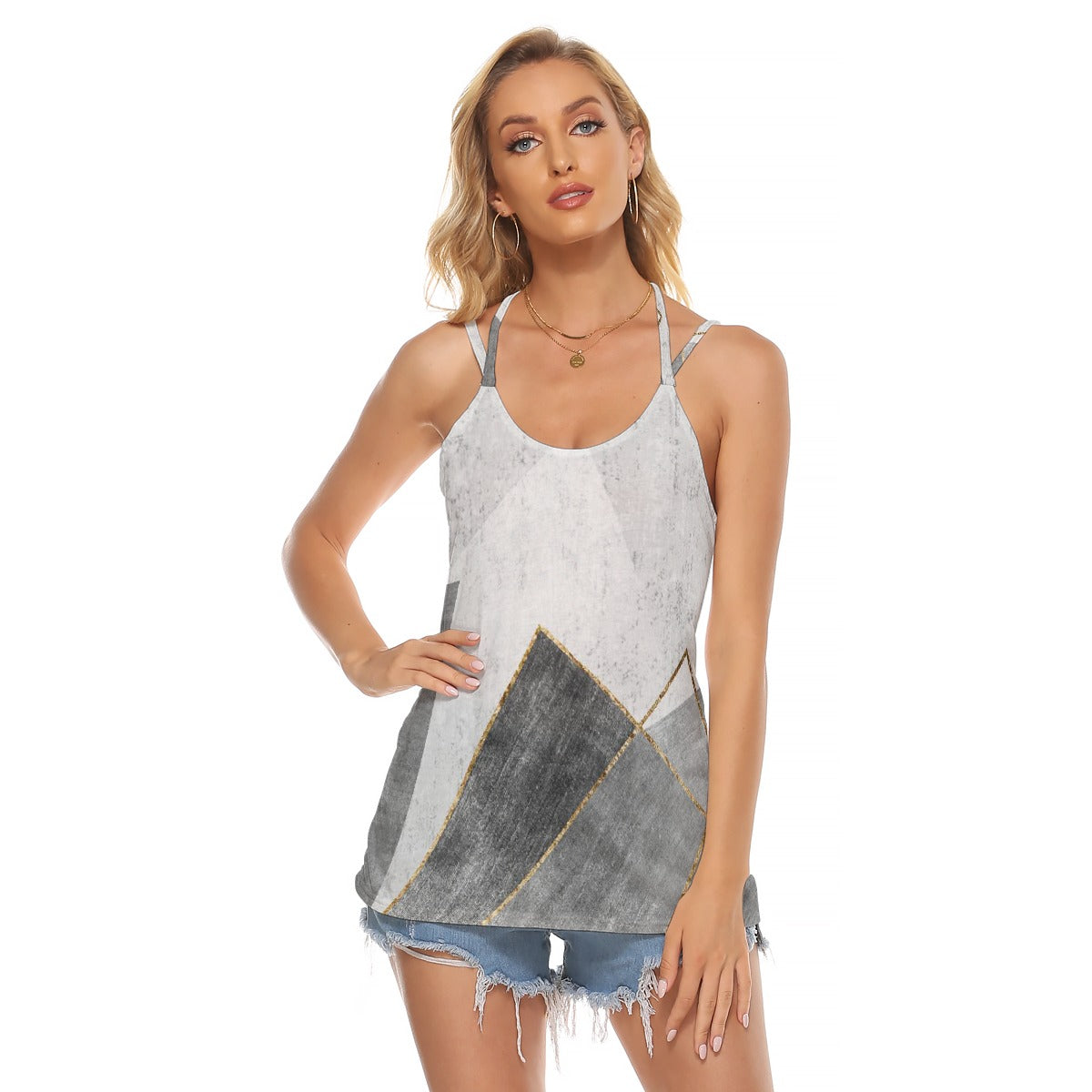 All-Over Print Women's Halter Top With Backless