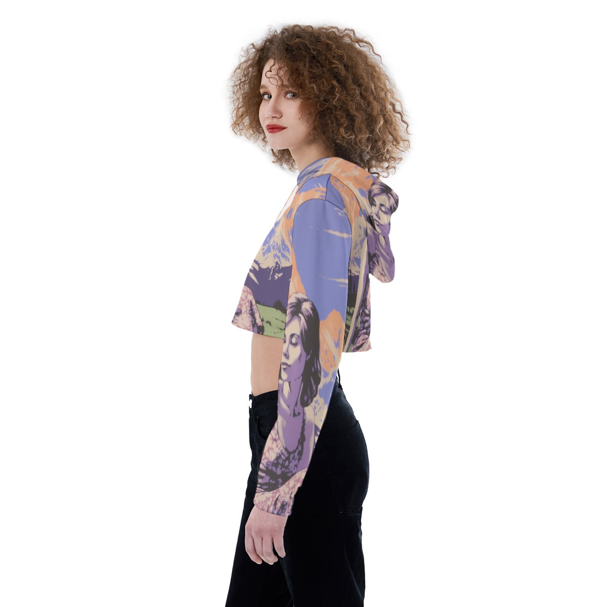 All-Over Print Women's Crop Top Hoodie