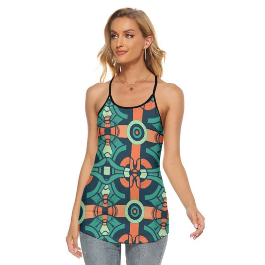 All-Over Print Women's Criss-Cross Open Back Tank Top