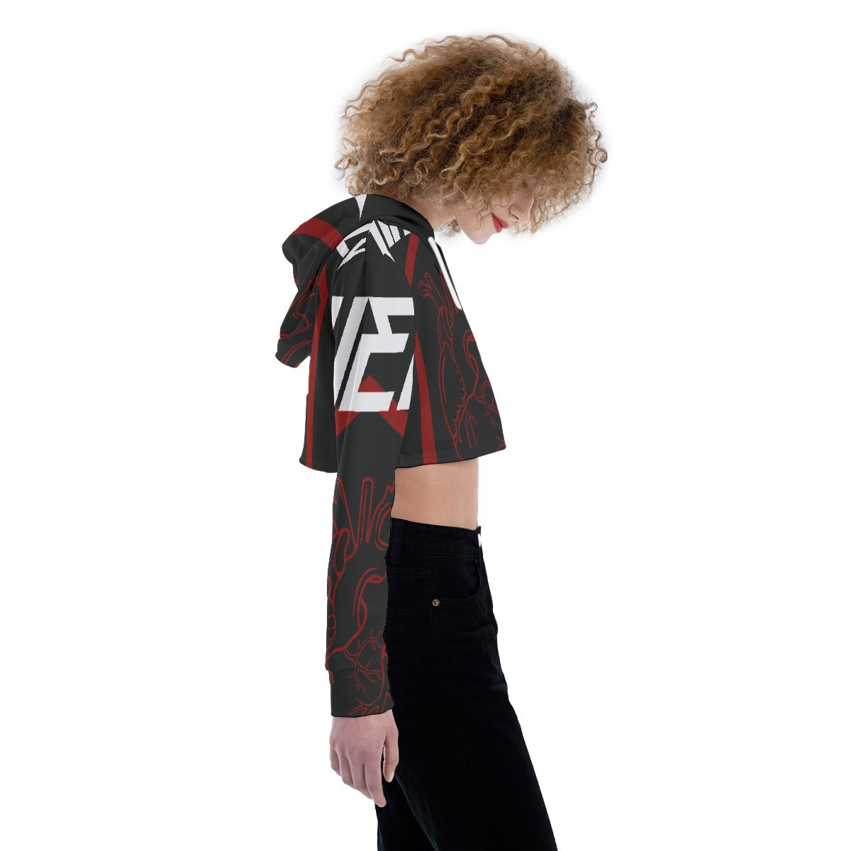 All-Over Print Women's Crop Top Hoodie