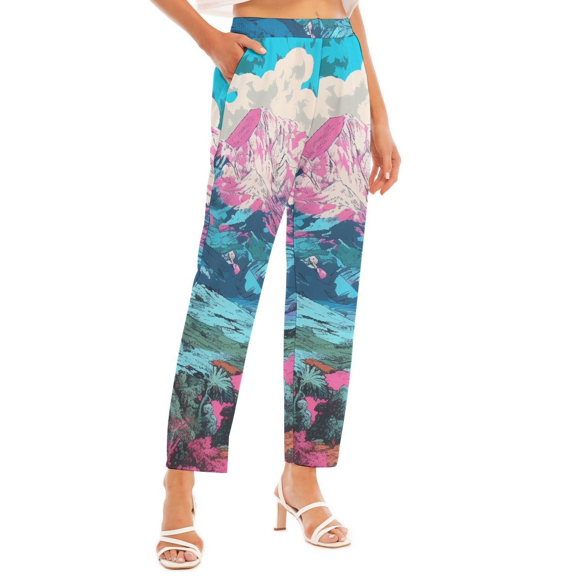 All-Over Print Women's Loose Straight-leg Pants