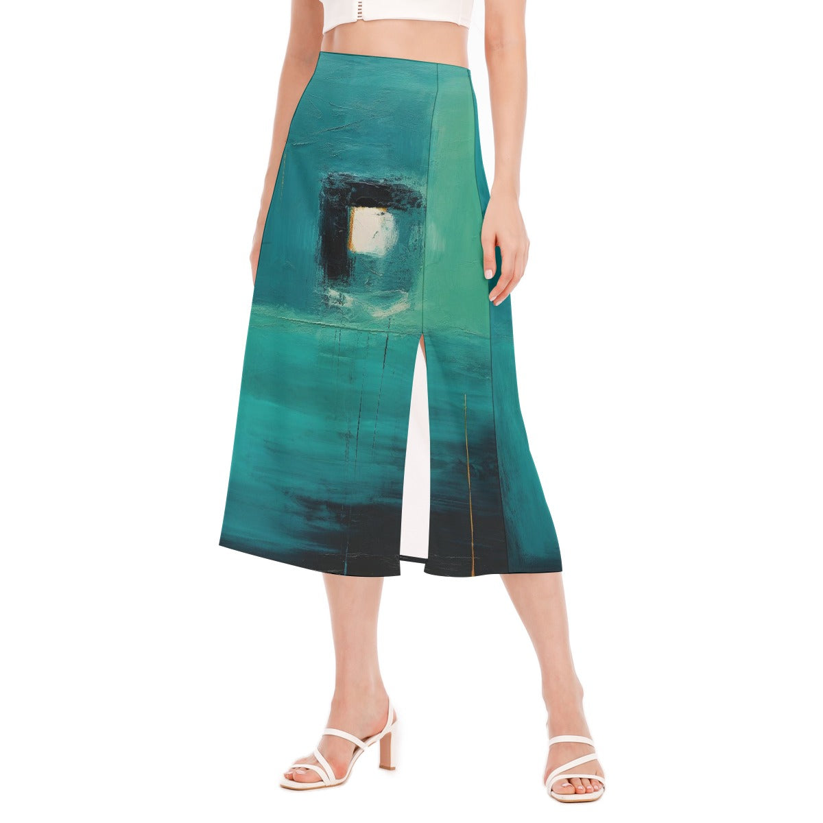 All-Over Print Women's High Slit Long Skirt