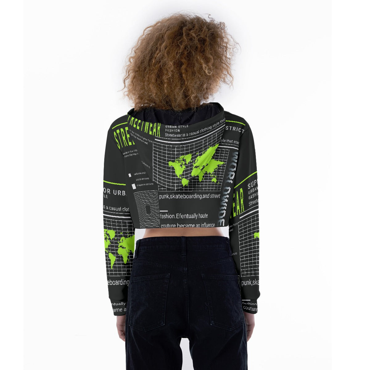 All-Over Print Women's Crop Top Hoodie