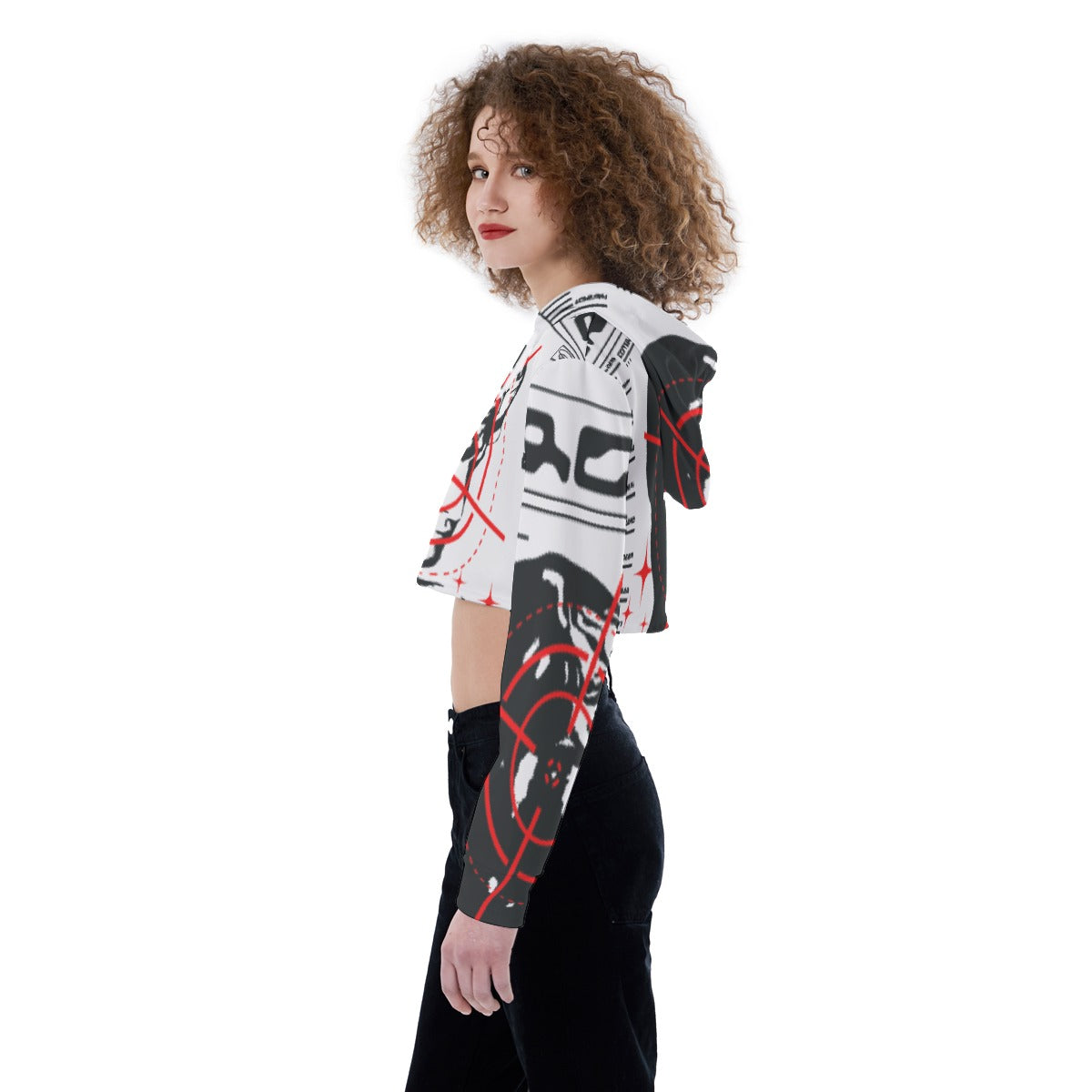 All-Over Print Women's Crop Top Hoodie