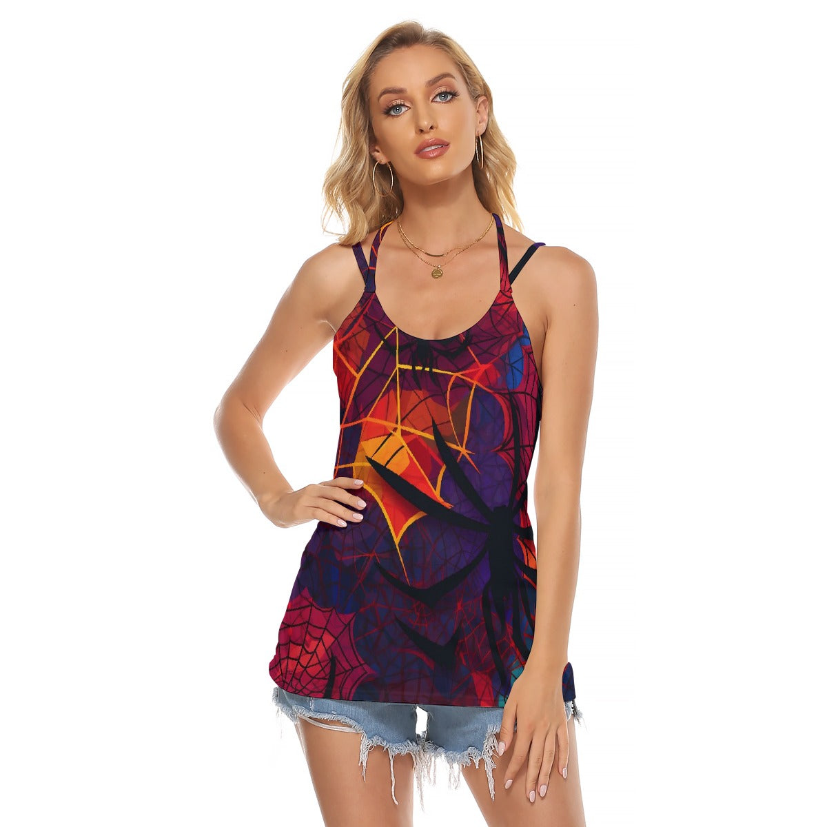 All-Over Print Women's Halter Top With Backless
