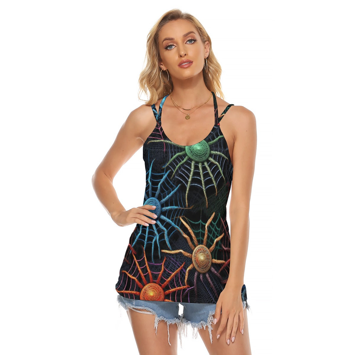 All-Over Print Women's Halter Top With Backless