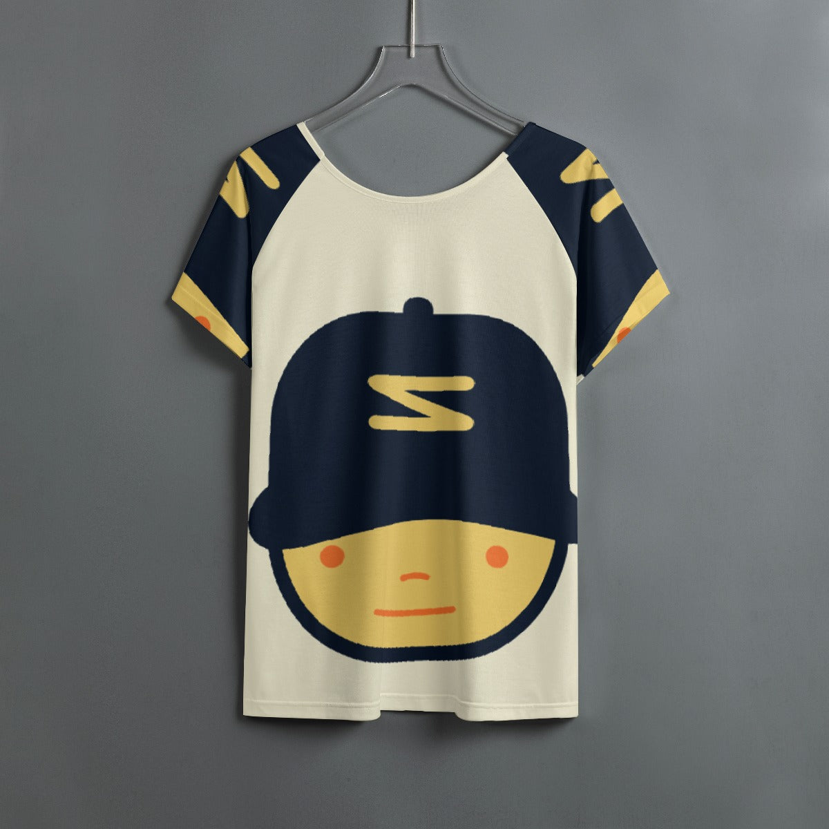 All-Over Print Women's Round Neck T-shirt With Raglan Sleeve