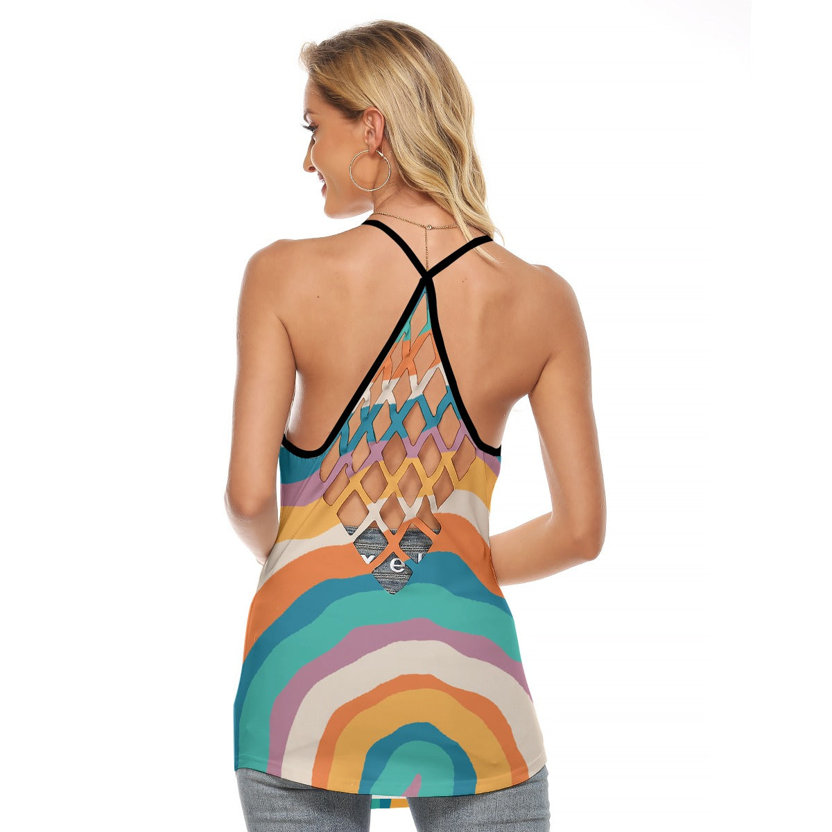 All-Over Print Women's Criss-Cross Open Back Tank Top