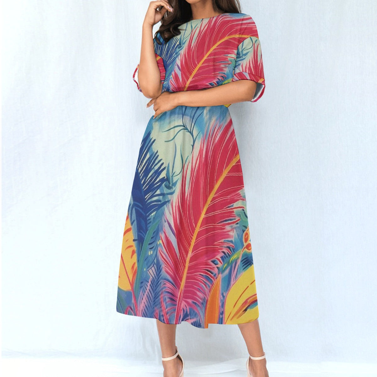 All-Over Print Women's Elastic Waist Dress