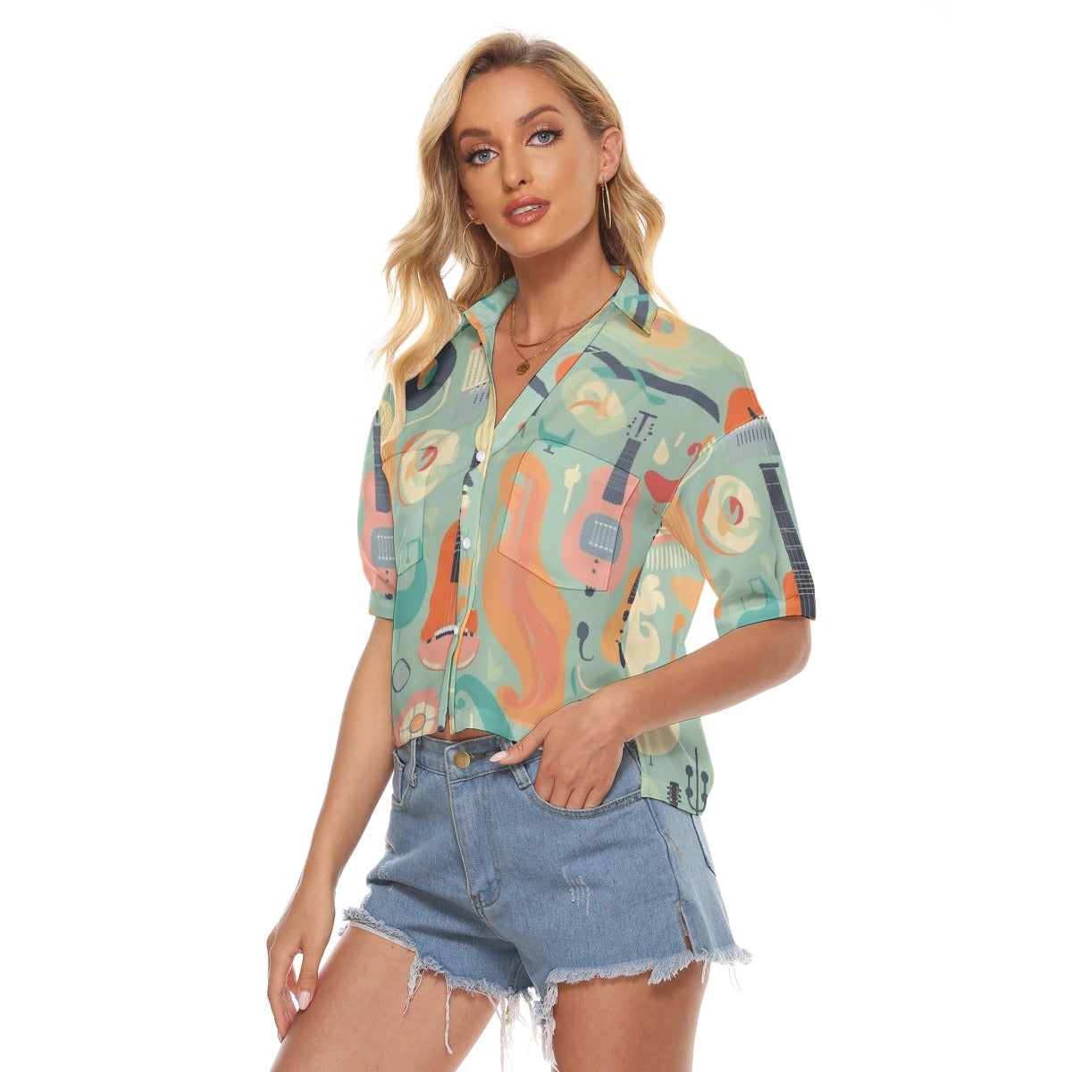 All-Over Print Women's V-neck Shirts