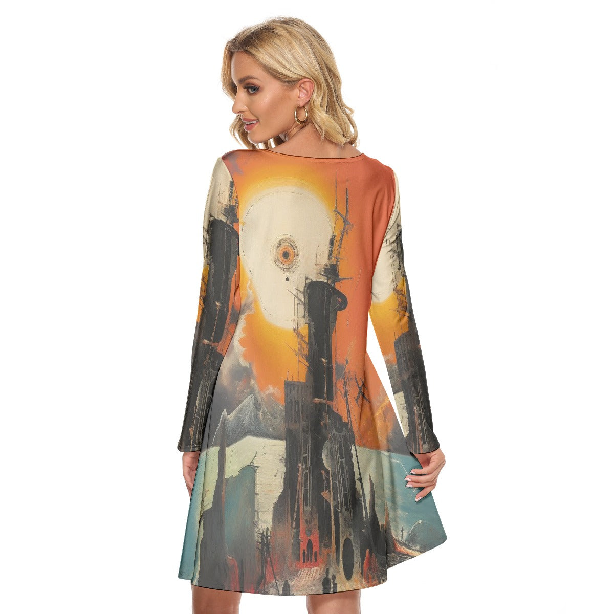 All-Over Print Women's Crew Neck Dress