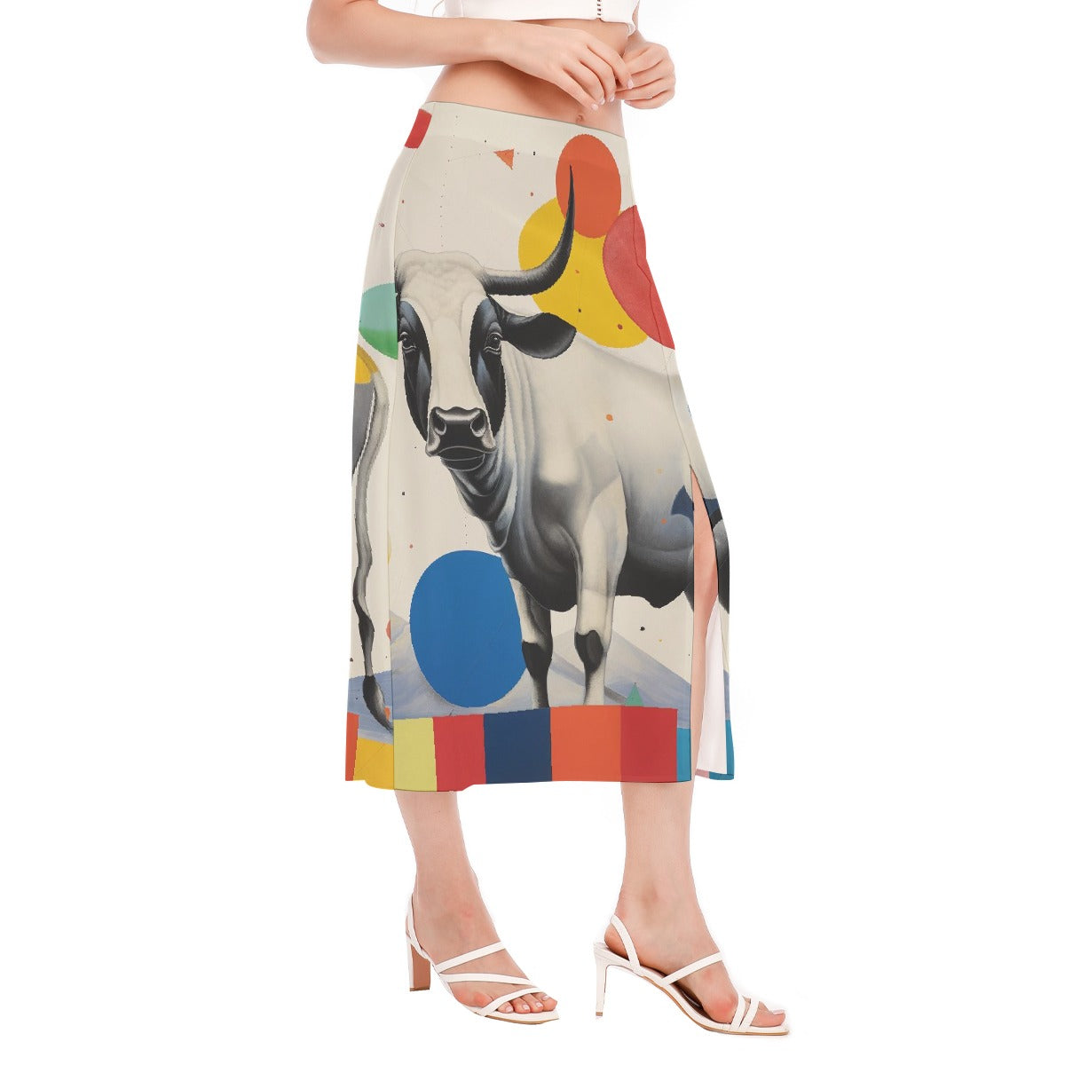 All-Over Print Women's High Slit Long Skirt