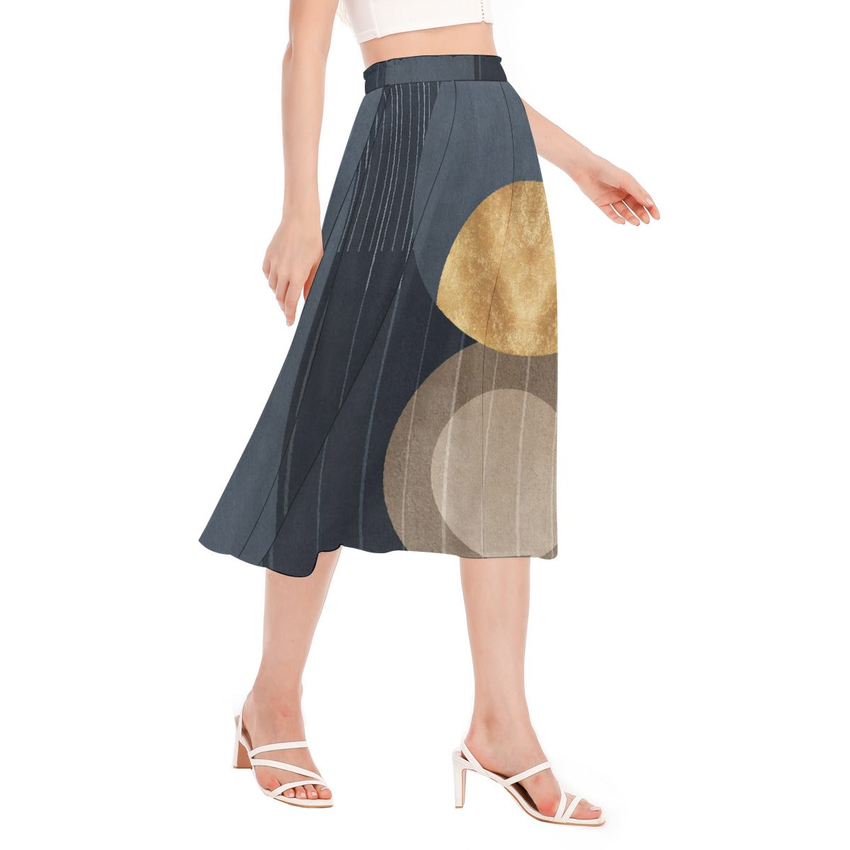 All-Over Print Women's Long Section Chiffon Skirt
