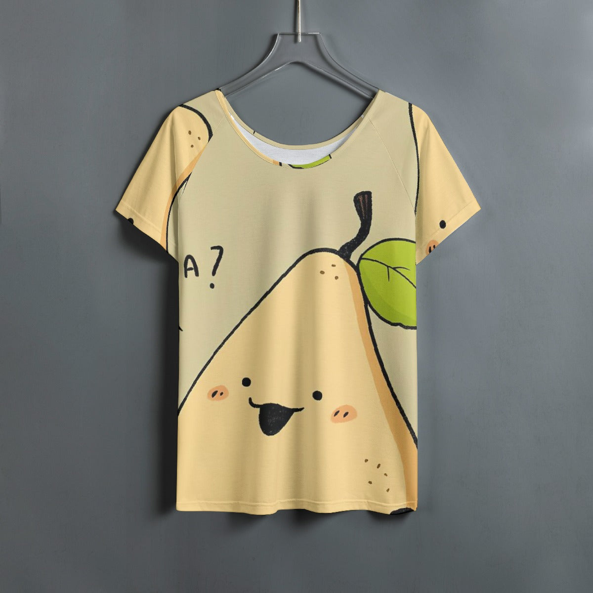 All-Over Print Women's Round Neck T-shirt With Raglan Sleeve