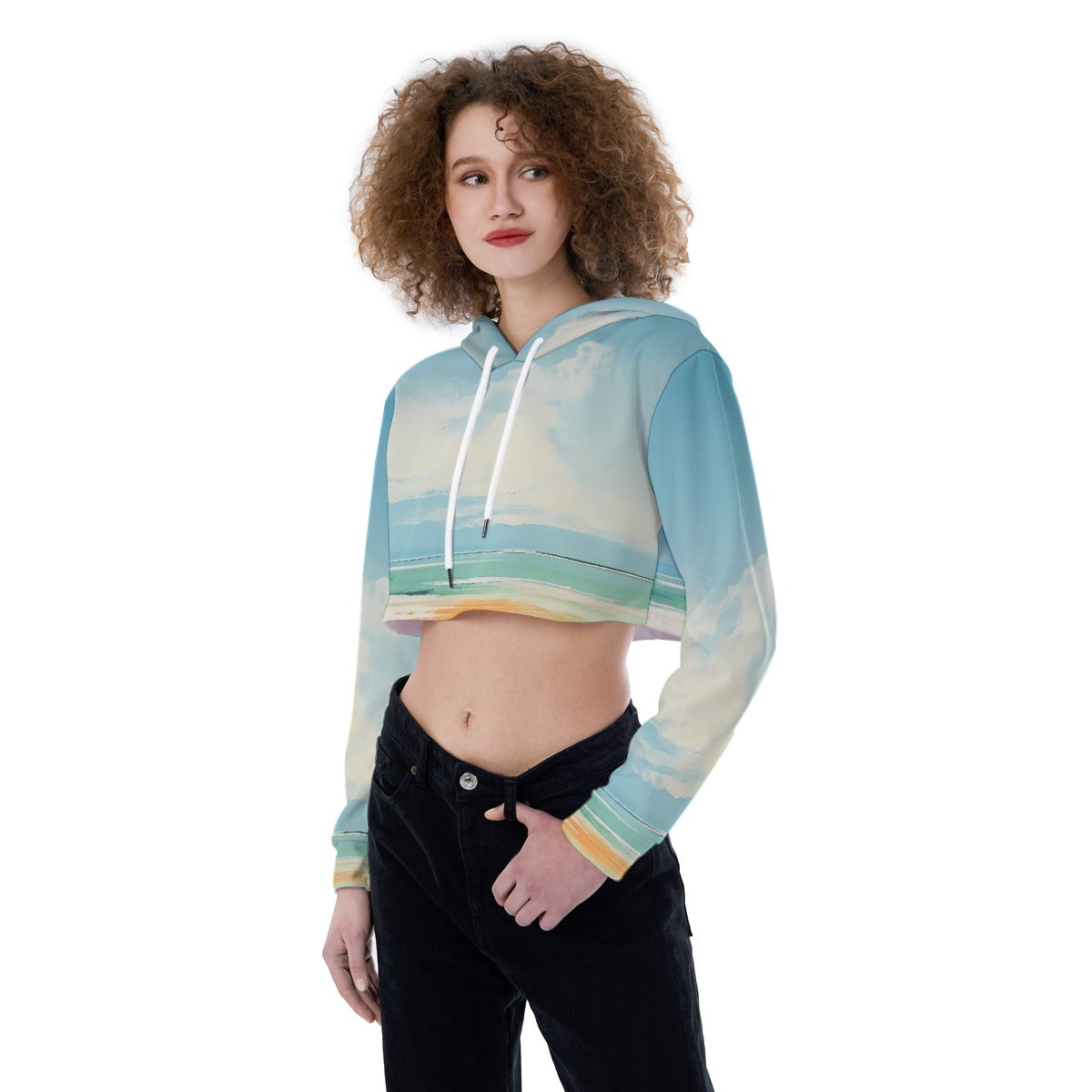 All-Over Print Women's Crop Top Hoodie