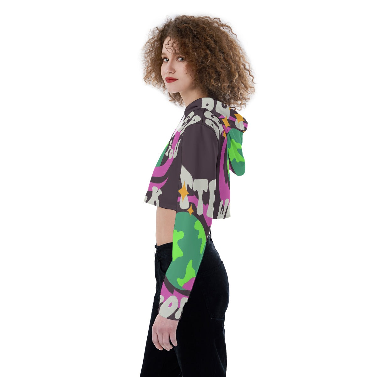 All-Over Print Women's Crop Top Hoodie