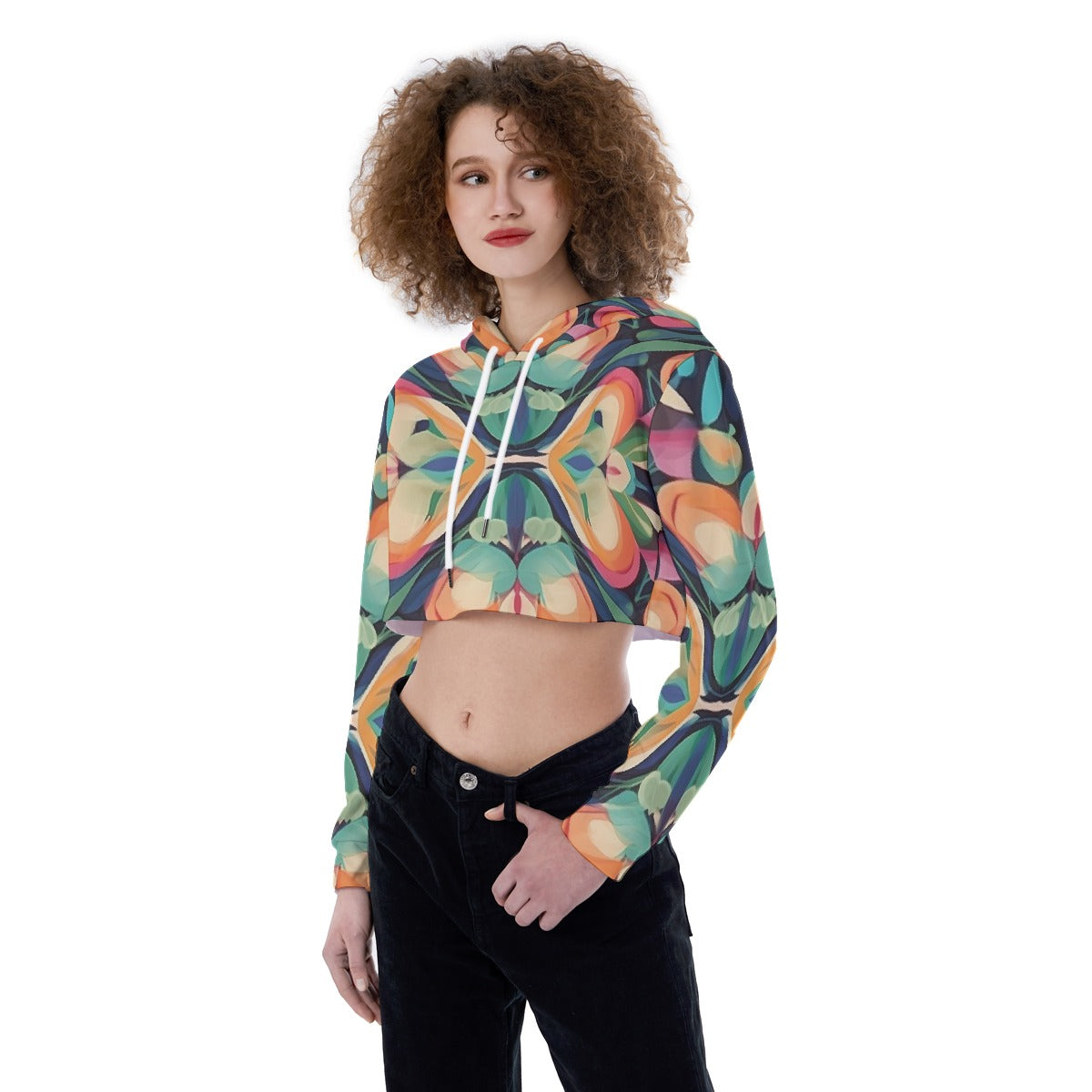 All-Over Print Women's Crop Top Hoodie