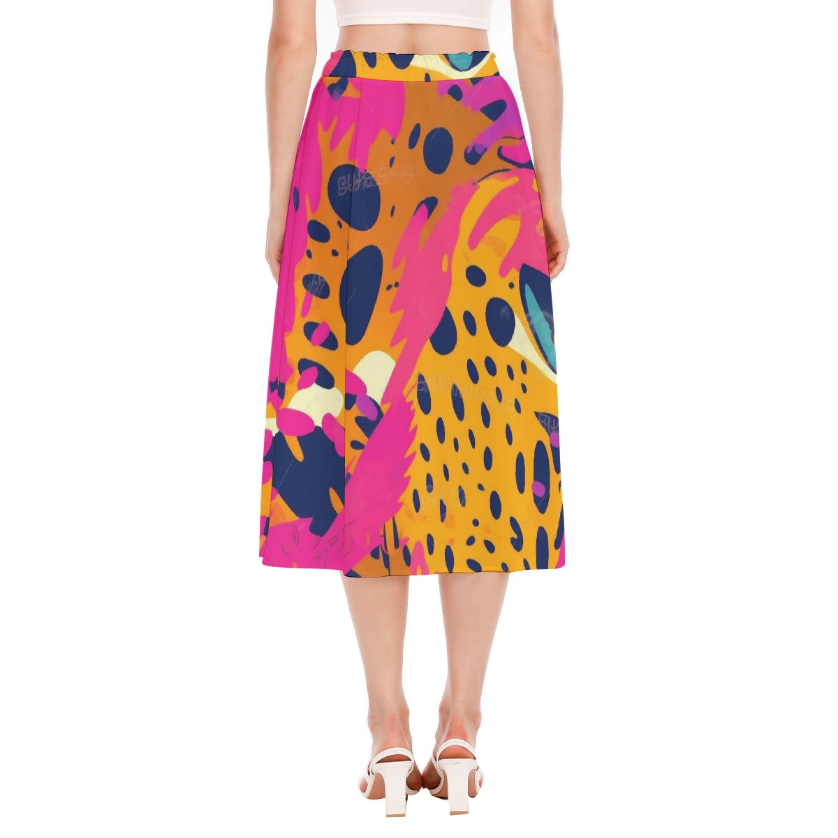 All-Over Print Women's Long Section Chiffon Skirt