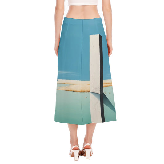 All-Over Print Women's High Slit Long Skirt