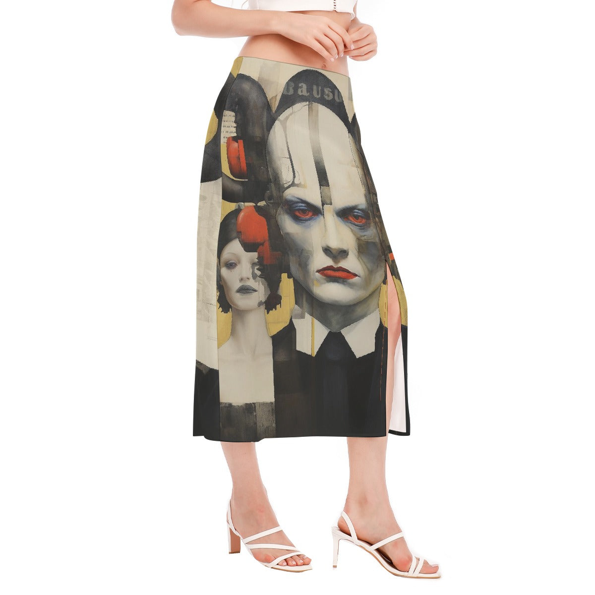 All-Over Print Women's High Slit Long Skirt