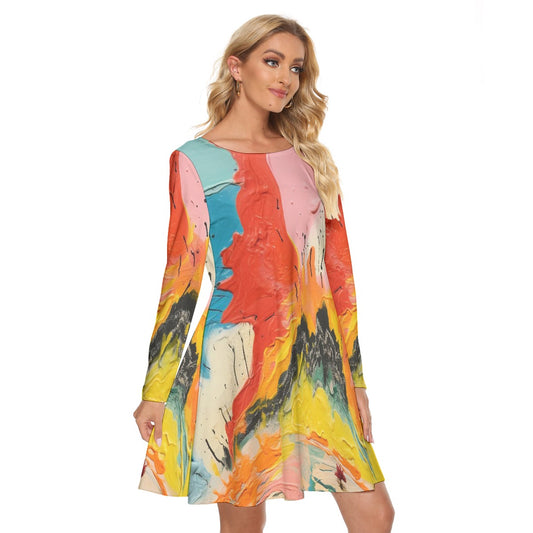 All-Over Print Women's Crew Neck Dress