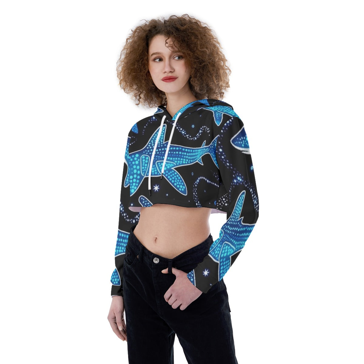 All-Over Print Women's Crop Top Hoodie