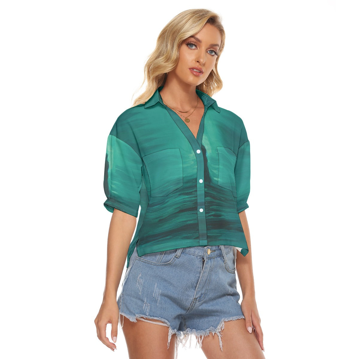 All-Over Print Women's V-neck Shirts