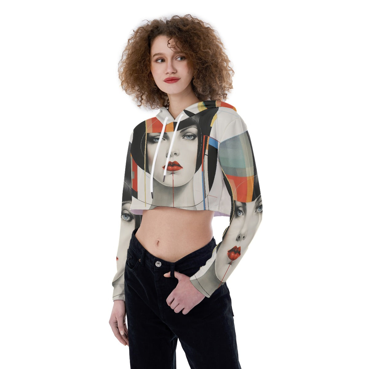 All-Over Print Women's Crop Top Hoodie