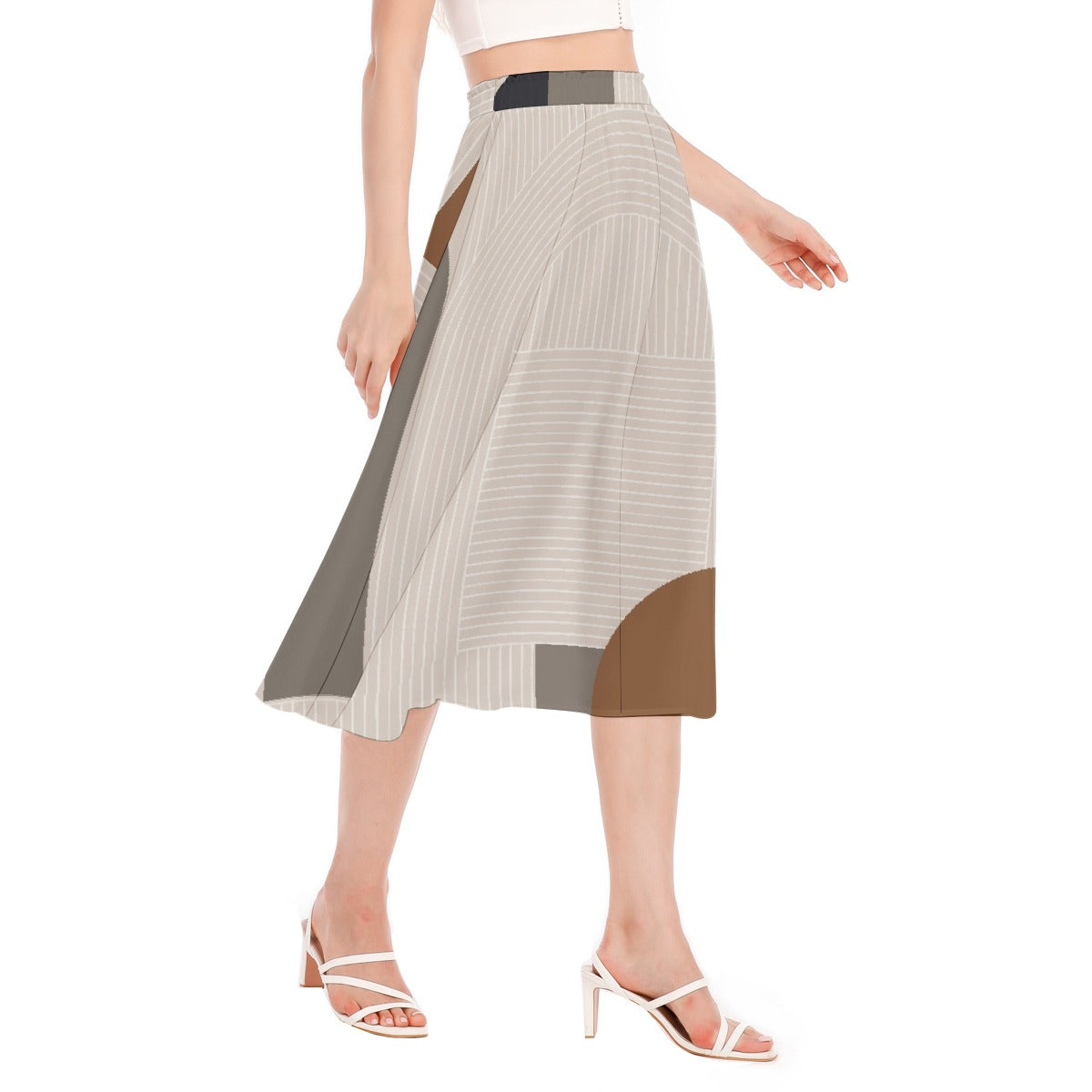 All-Over Print Women's Long Section Chiffon Skirt